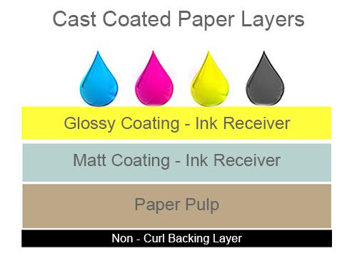 cast coated paper layers
