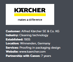 Karcher choose the clarity of Canon printing